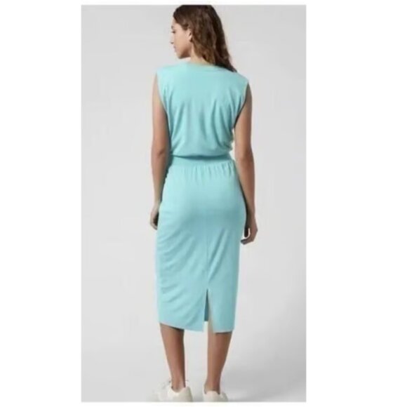 NEW! Athleta | Santorini Cinch Dress In Turquoise (M-Tall) - Picture 12 of 12